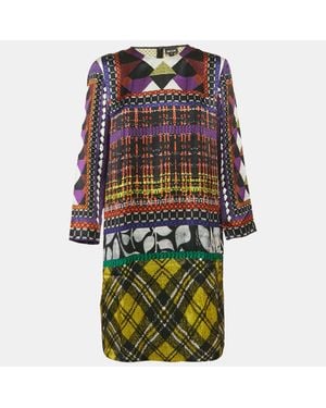 Just Cavalli Printed Satin Silk Mini Dress - Purple