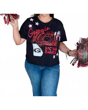 Stewart Simmons Georgia Fourth Quarter Sequin Tee - Blue