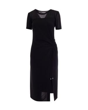 Patrizia Pepe Ruched Twill Midi Dress - Black