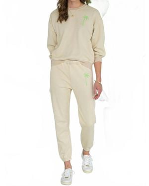 Saltwater Luxe Palm Tree Pant - Natural
