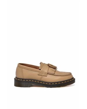 Dr. Martens Leather Adrian Loafers With Decorative Fringe - White