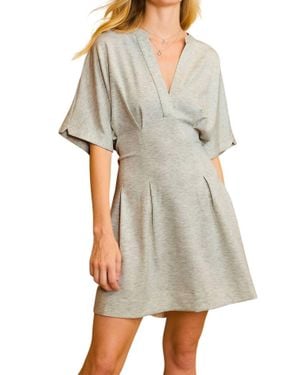 Umgee Luxeknit Pleaded Dress - Gray
