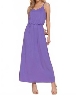 42Pops Cami Waist Elastic Midi Dress - Purple