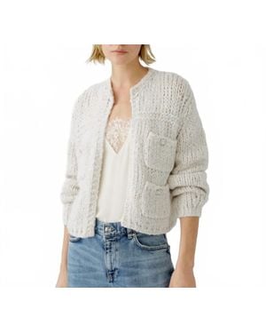 Ouí Wool Knit Jewel Buttons Cardigan - Gray