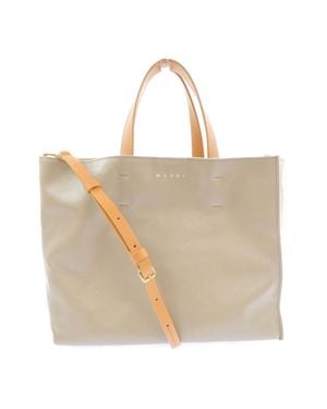 Marni Museo Soft Calf Leather Small Bag - Natural