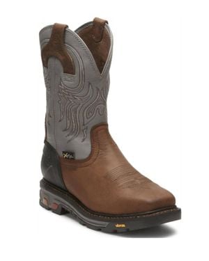 Justin Tanker Waterproof Steel Toe Work Boots - Brown