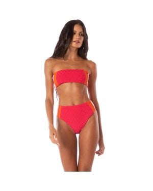 Maaji Wanderer Bikini Bottom Apple High Rise Swimwear Ddr2240 - Red
