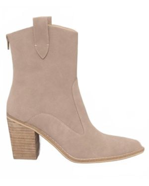 Oasis Society Tara Two Paneled Western Boots - Brown