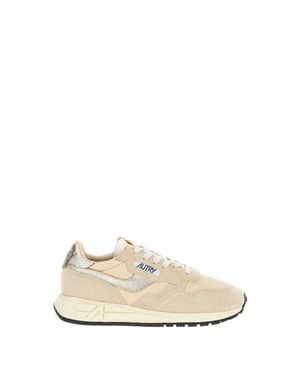 Autry Reelwind Low Nylon Suede Sneakers - White