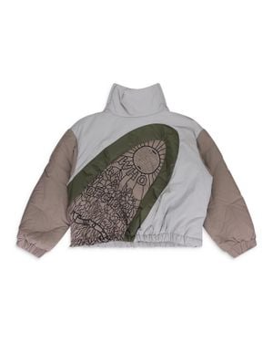 Who Decides War Diagonal Glass Puffer Jacket - Gray