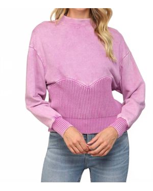 Fate Knit Washed Sweatshirt - Pink