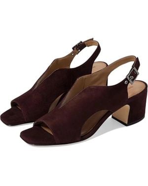 Bernardo Bedford Sandals Aubergine Block Heel Slingback Htat1144 - Brown
