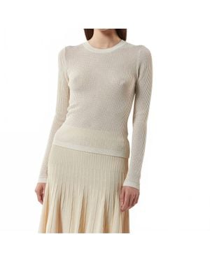 Silvian Heach Perforated Mesh Top - Natural