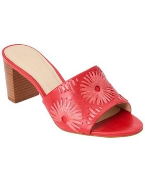 Jack Rogers Susie Raffia & Leather Sandal - Red