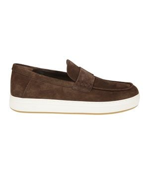Hogan H668 Calf Leather Penny Loafers - Brown