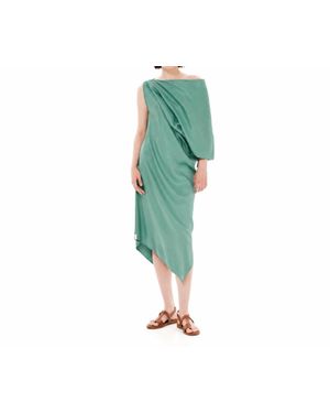 Kourbela Asymmetrical Midi Dress - Green