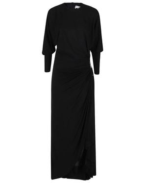 Christopher Esber Helix Crystal Stone Ls Dress - Black