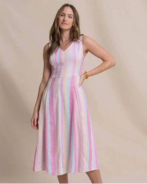 Southern Tide Charmaine Gored Midi Dress - Pink