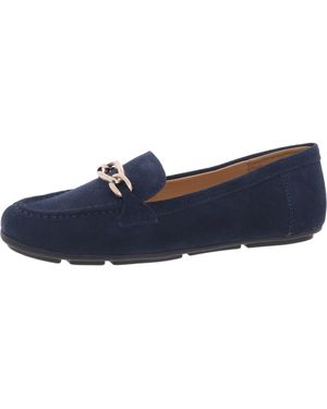 Calvin Klein Lenika Suede Laceless Loafers - Blue