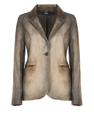 Avant Toi Gradient Spear Collar Jacket - Brown