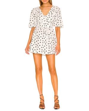 For Love & Lemons Connie Daisy Seersucker Mini Dress - Red