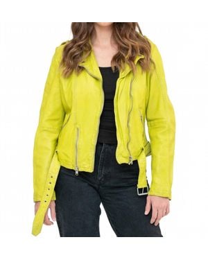Mauritius Wild Leather Jacket - Yellow