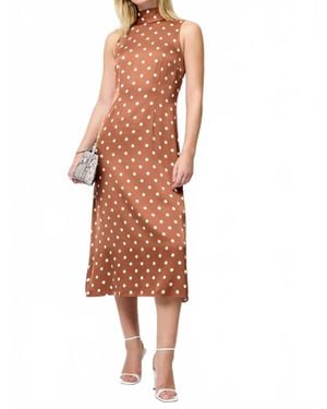 French Connection Ennis Satin Sleeveless Bow Midi Dress - Multicolor