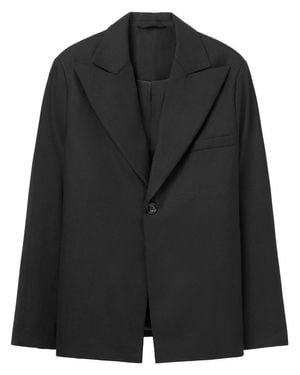 Séfr Tailored Jacket With Notched Lapel - Black