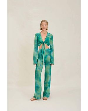 Devon Windsor Patricia Long-Sleeve Crop Top - Green
