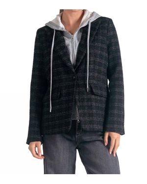 Elan Harper Hoodie Blazer - Black