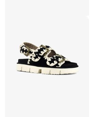 Mou Bio Buckle Sandals - Black