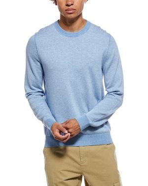 Vince Multi Birdseye Wool-Blend Crewneck Sweatshirt - Blue