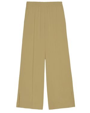 Jil Sander Wide-Leg Cotton Pants With Elasticated Waistband - Green