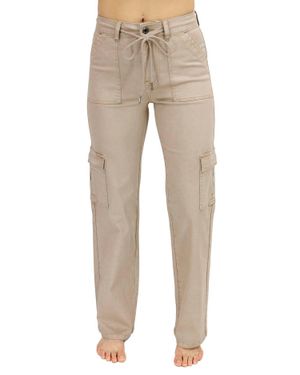 Grace and Lace Sueded Twill Cargo Pants - Natural