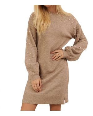 Endless Blu. Pearl Point Sweater Dress - Brown