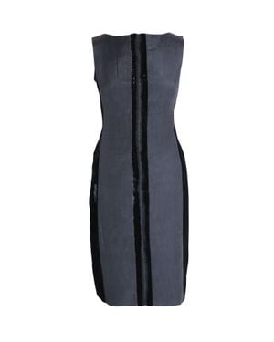 Alberta Ferretti Sleeveless Acetate Sheath Dress - Blue