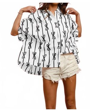 Bibi Bow Button Up Shirt - White