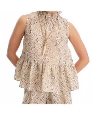 Lanhtropy Daisy Metallic Linen Top - Natural