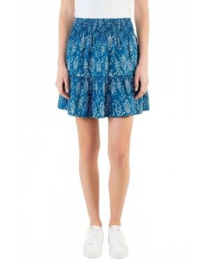 Thml High Waisted Fish Print Skirt - Blue
