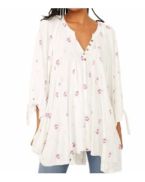 Free People Winter Sun Printed Blouse - White