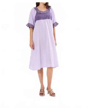 Rabens Saloner Dortia Cotton Angel Dress - Purple