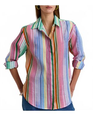 Hinson Wu Halsey Long Sleeve Shirt Top - Red