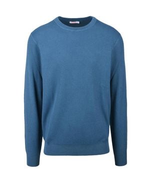 Sun 68 Crewneck Cotton Sweater - Blue
