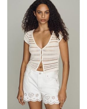 FRAME Cotton Eyelet Shorts - White