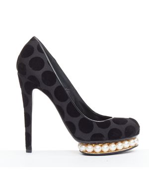 Nicholas Kirkwood Casati Velvet Pearl Platform Pumps - Blue