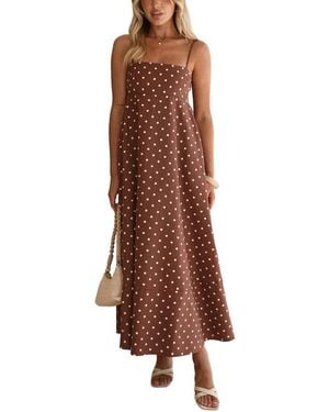 LOEY Printed Maxi Dress - Brown