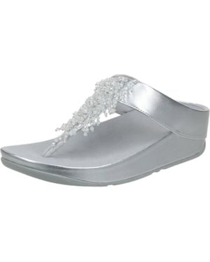 Fitflop Rumba Beaded Toe-Post Sandals - Gray