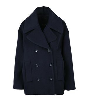 Liu Jo Oversized Peacot Coat With Double-Breasted Closure - Blue