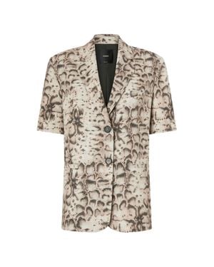 Pinko Neutrals Short-Sleeve Notched Blazer - White