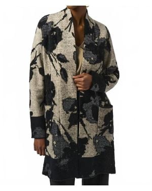 Joseph Ribkoff Abstract Jacquard Long Cardigan - Black